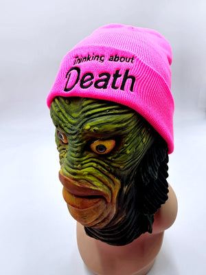 Thinking About Death Hot Pink Beanie