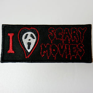 I Love Scary Movies Iron On Patch