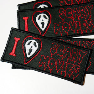 I Love Scary Movies Iron On Patch