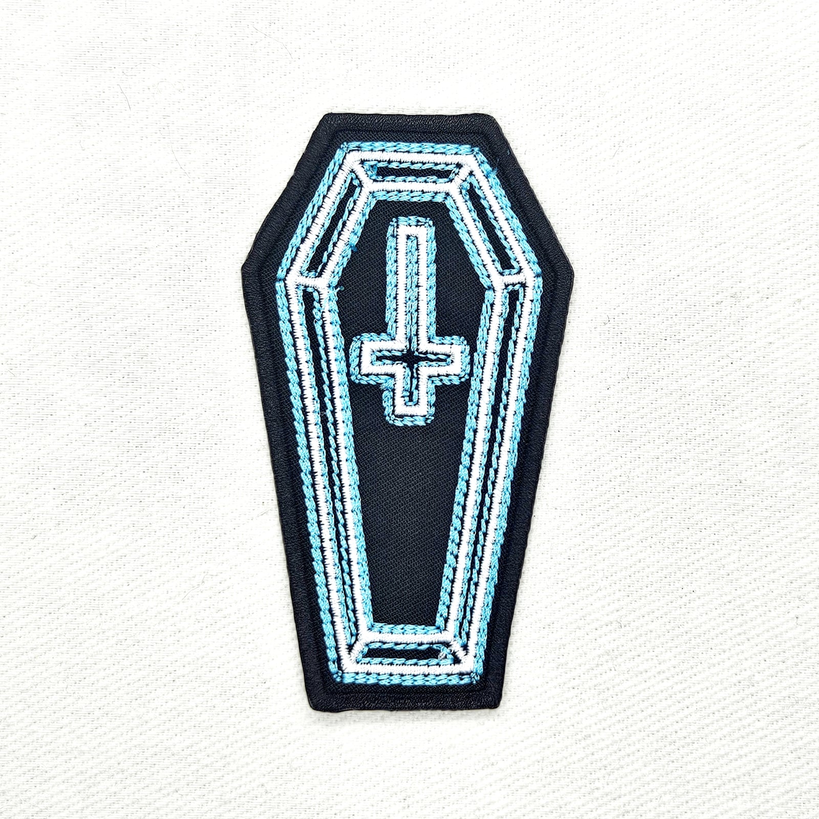 Neon Coffin Cross Patch