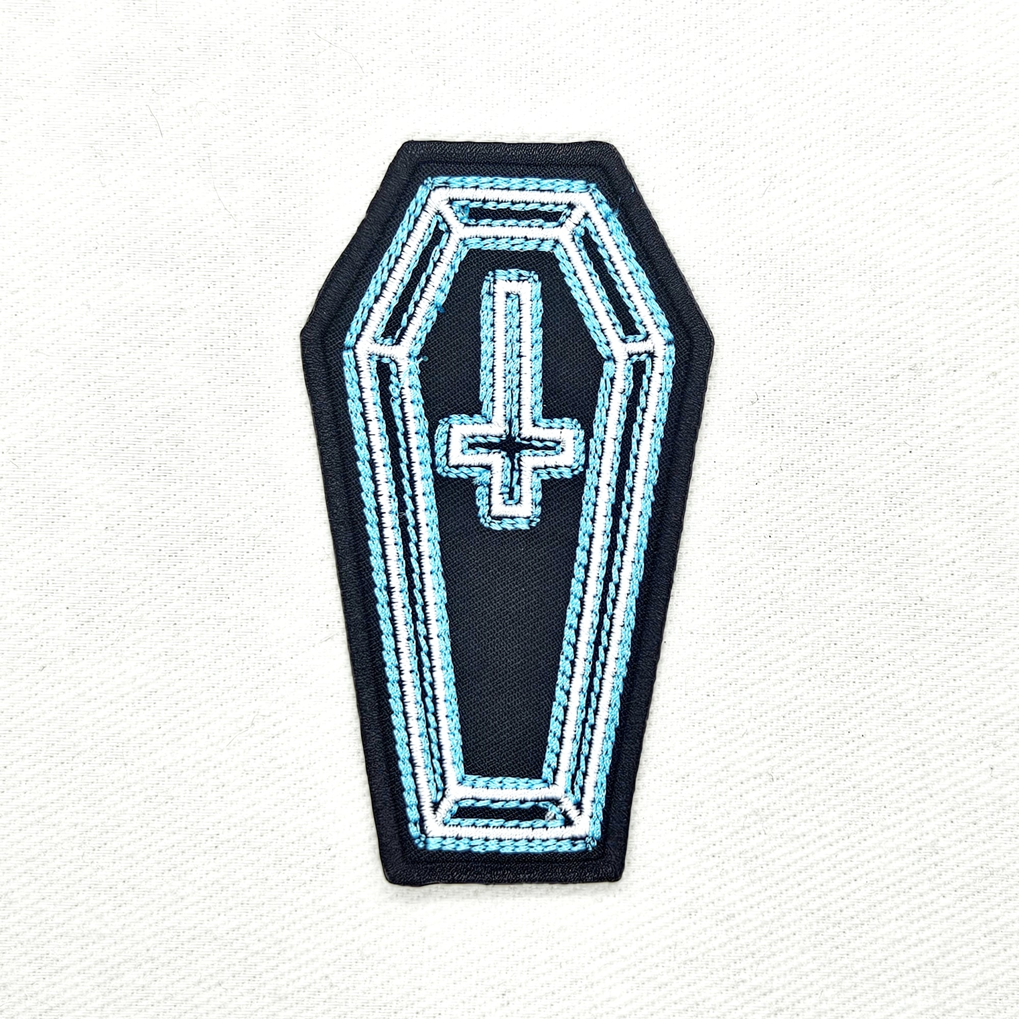 Neon Coffin Cross Patch