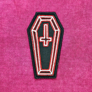 Neon Coffin Cross Patch