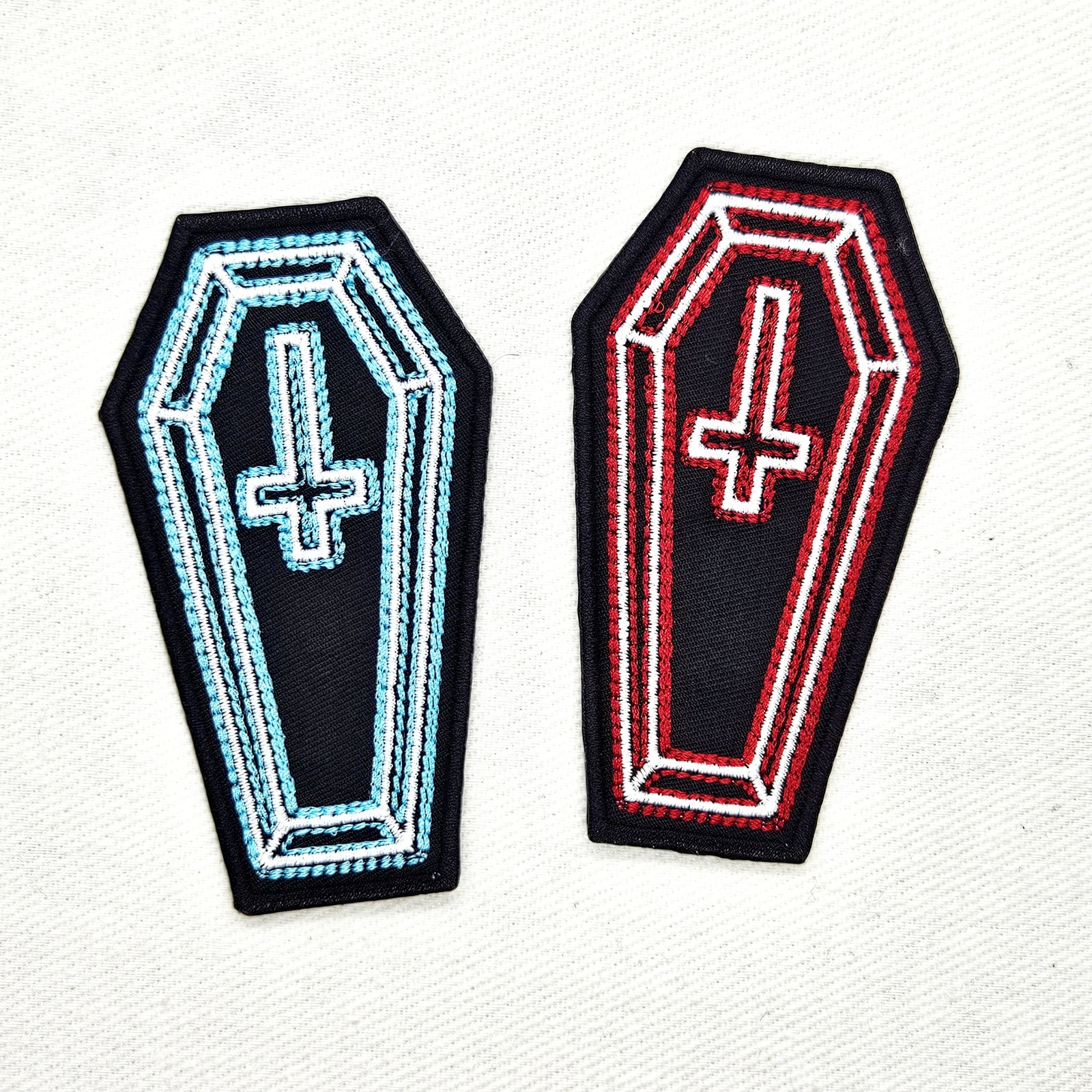 Neon Coffin Cross Patch