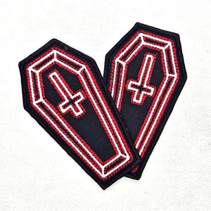 Neon Coffin Cross Patch