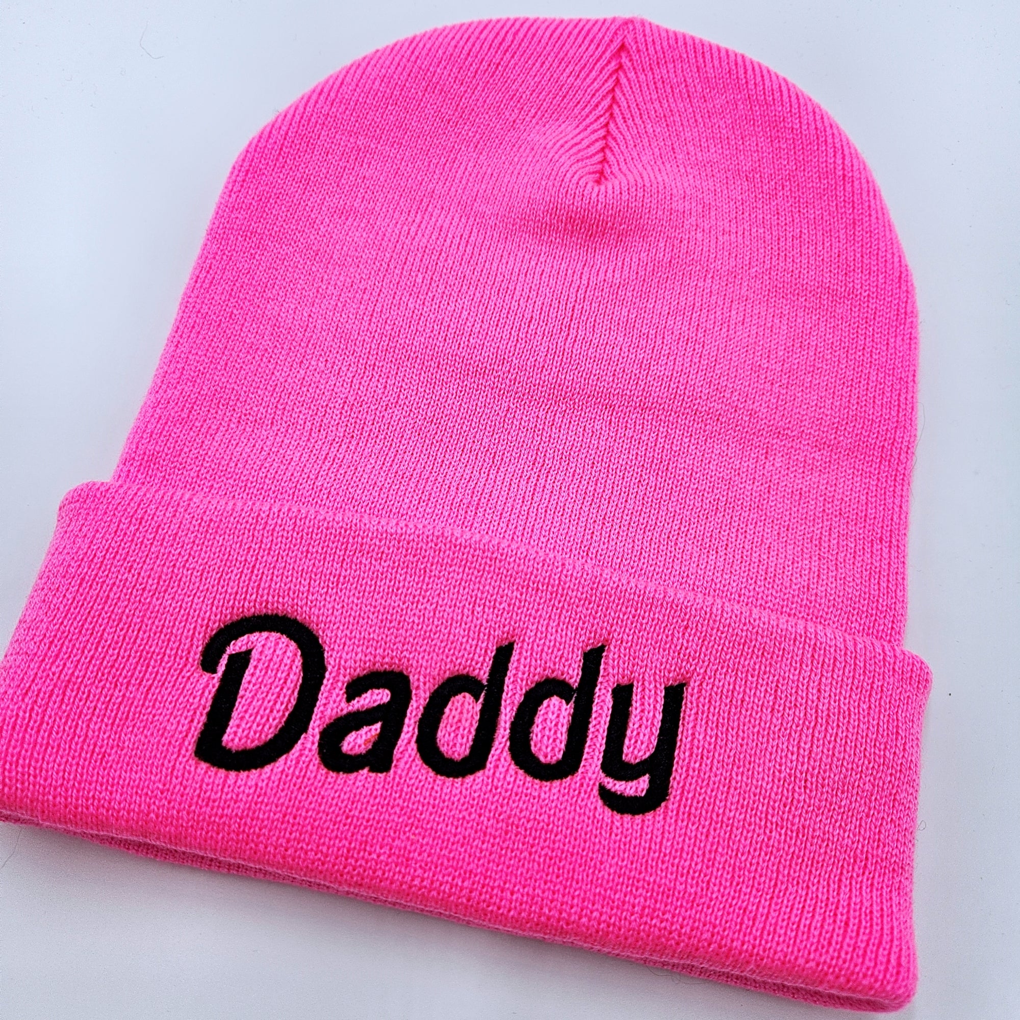 Daddy in Hot Pink Beanie
