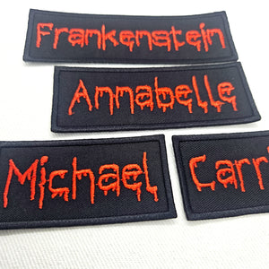 Custom Name Tag - Personalized Horror/Tattoo Iron on Patch