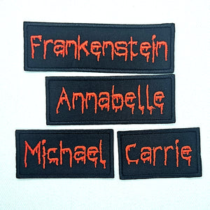 Custom Name Tag - Personalized Horror/Tattoo Iron on Patch