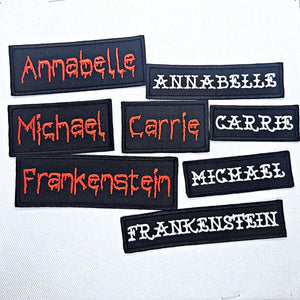 Custom Name Tag - Personalized Horror/Tattoo Iron on Patch