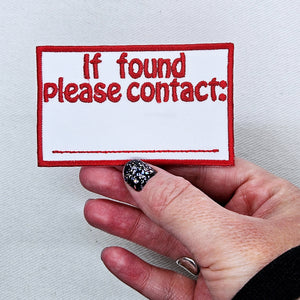 If Found Please Contact Patch