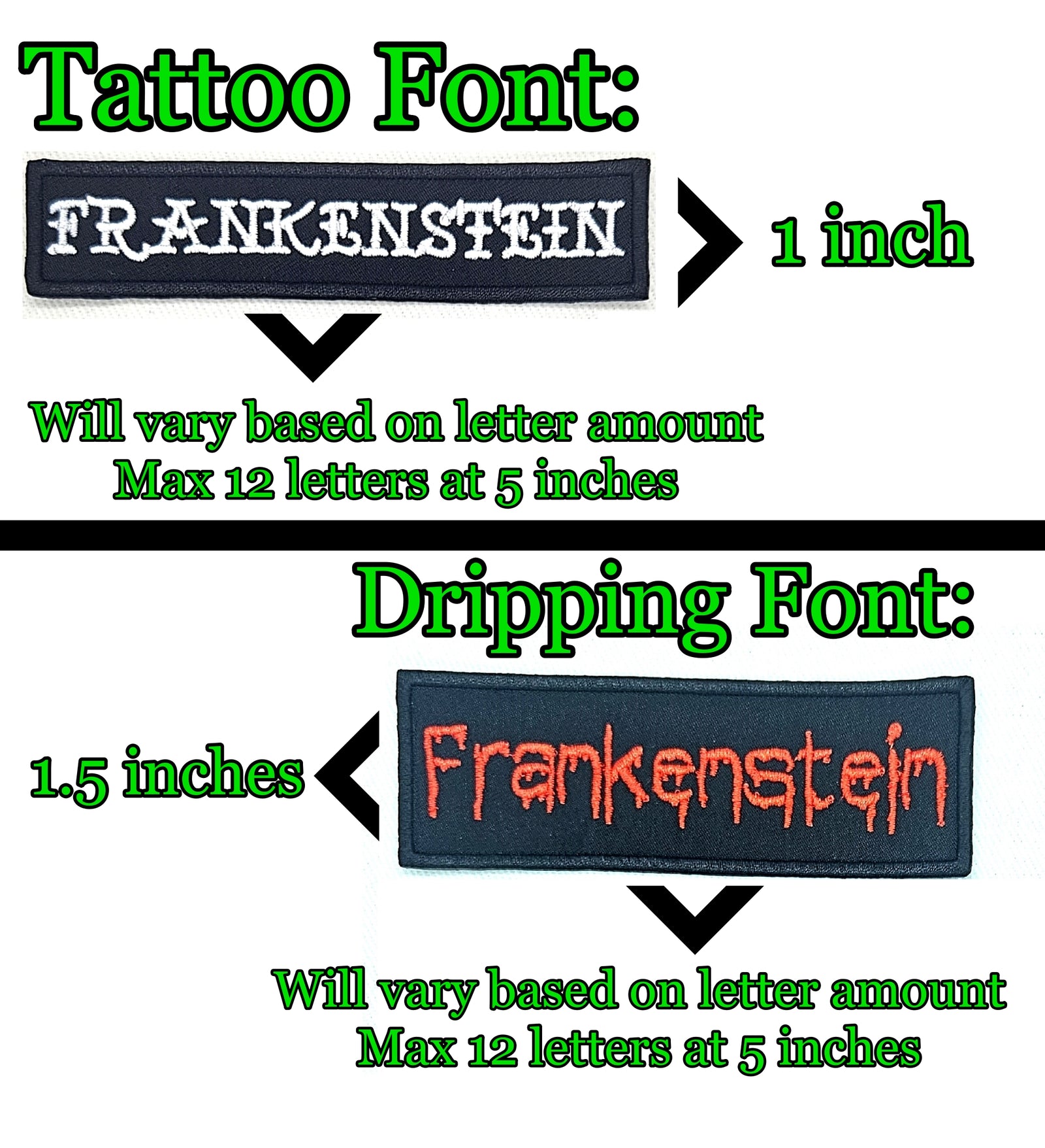 Custom Name Tag - Personalized Horror/Tattoo Iron on Patch