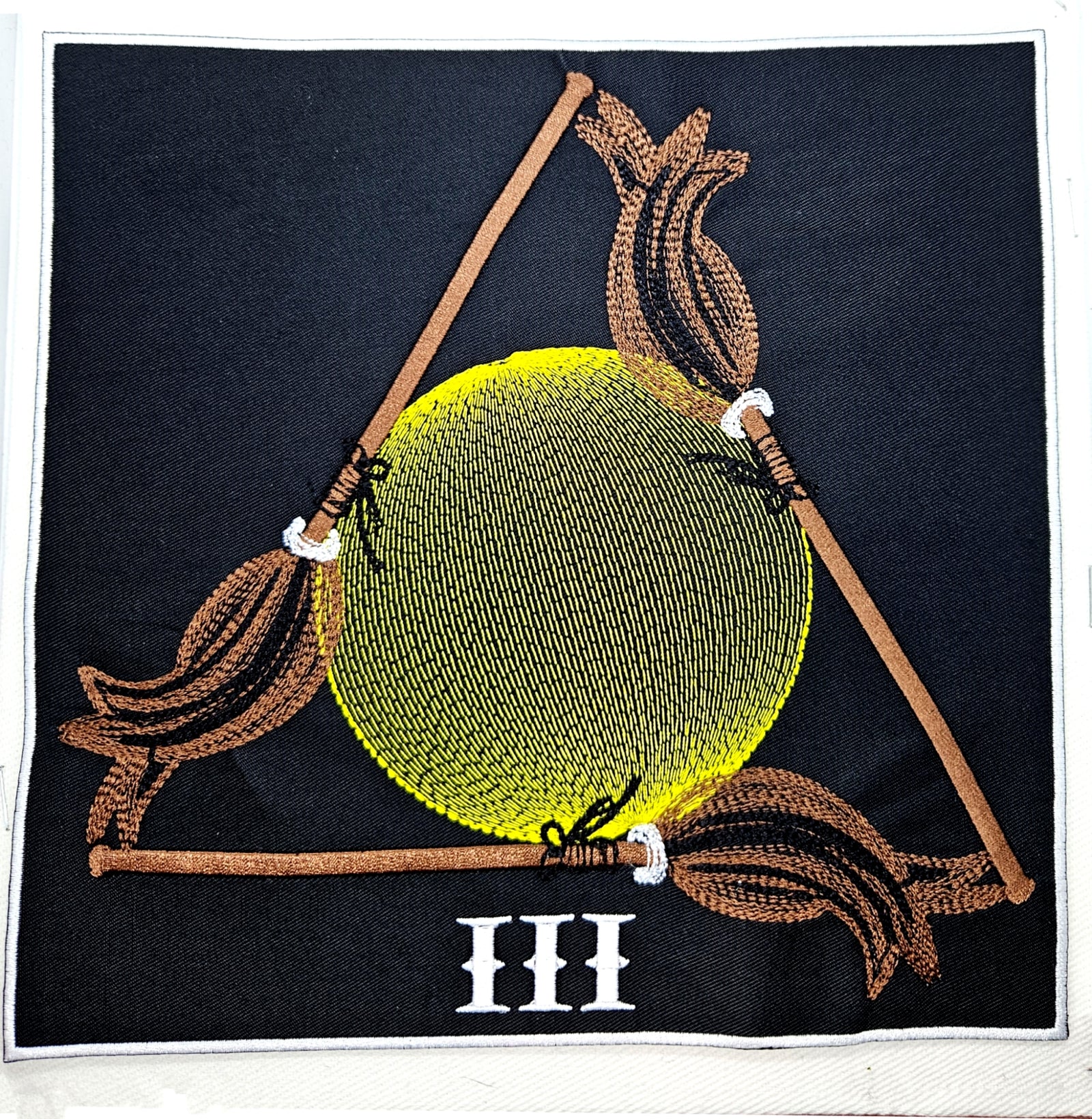 Three of Brooms Full Moon Back Patch