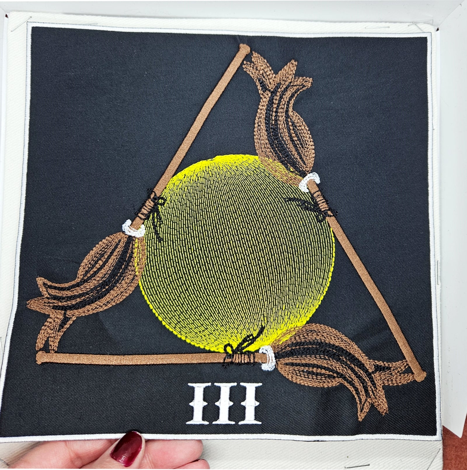 Three of Brooms Full Moon Back Patch