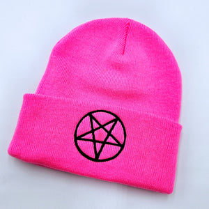 Pentagram Hot Pink Beanie