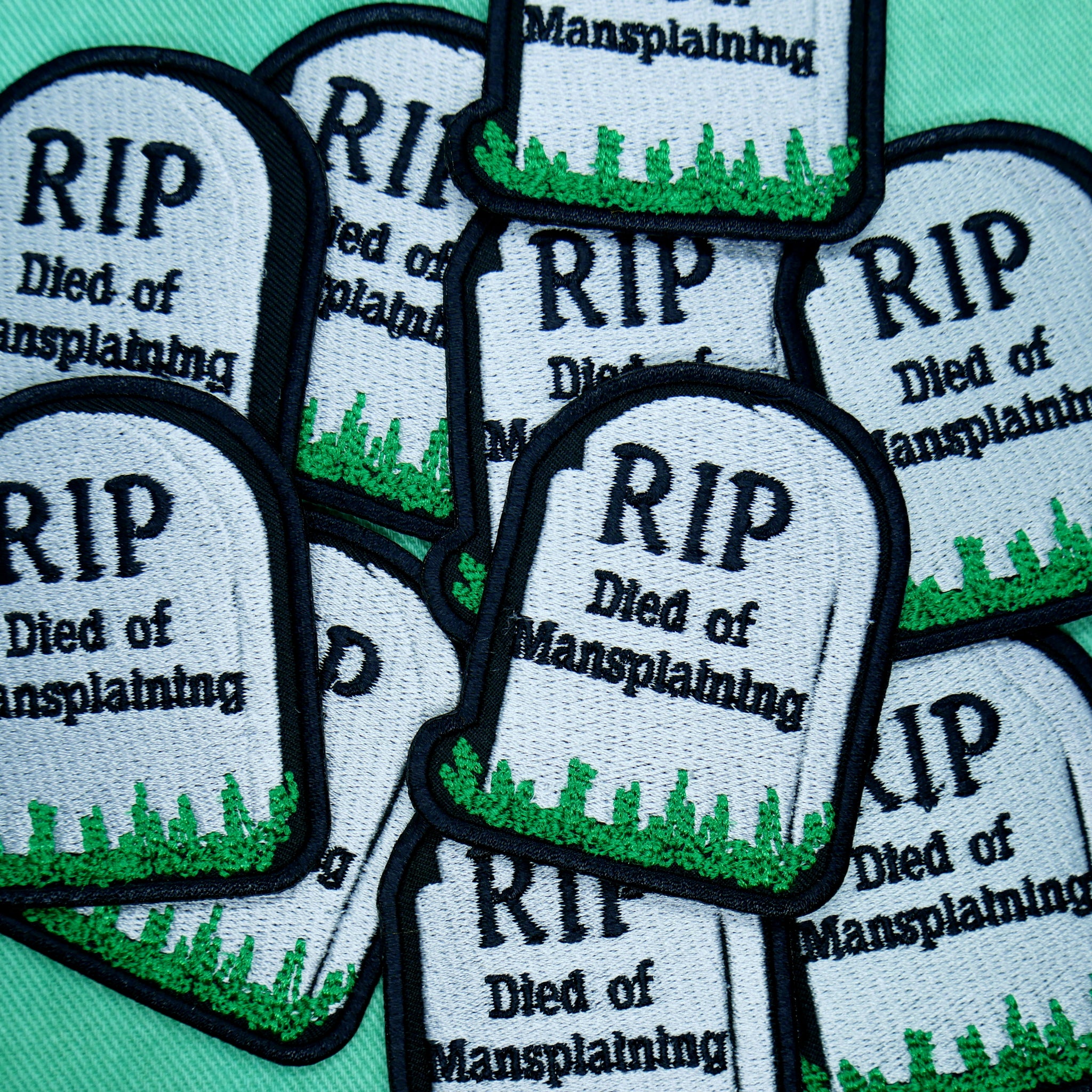 Died of Mansplaining RIP Tombstone Embroidered Iron On Patch - Junkyard ...