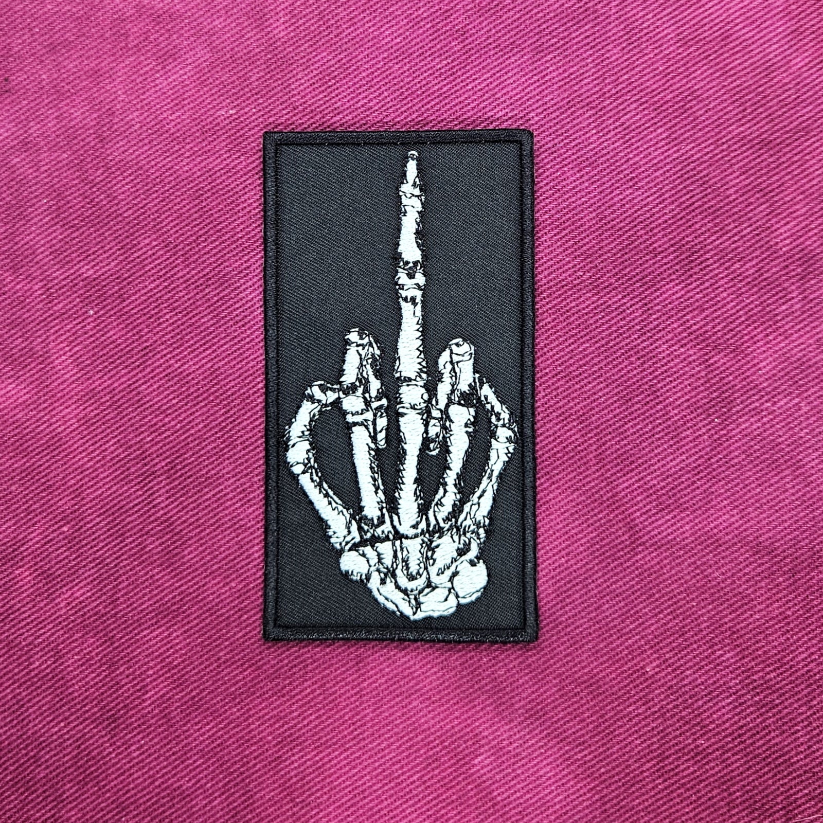 Skeleton Middle Finger Patch