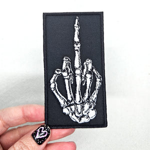 Skeleton Middle Finger Patch