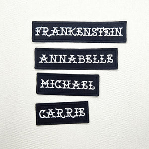 Custom Name Tag - Personalized Horror/Tattoo Iron on Patch