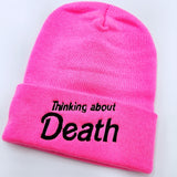 Thinking About Death Hot Pink Beanie