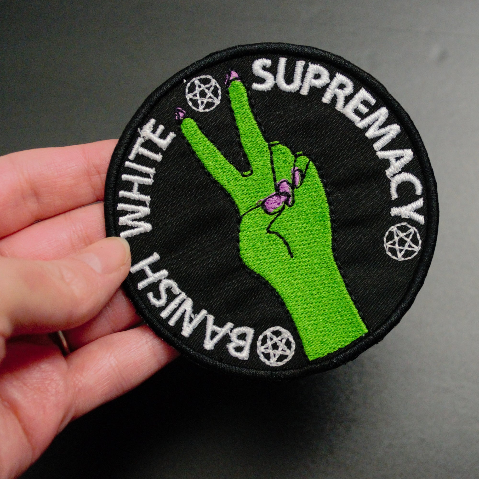 banish white supremacy witch patch