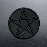 black on black pentacle patch