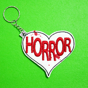 Horror Love Splattered with Blood Embroidered Keychain
