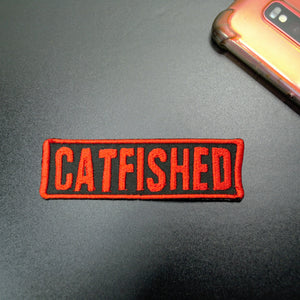 catfished funny iron on patch