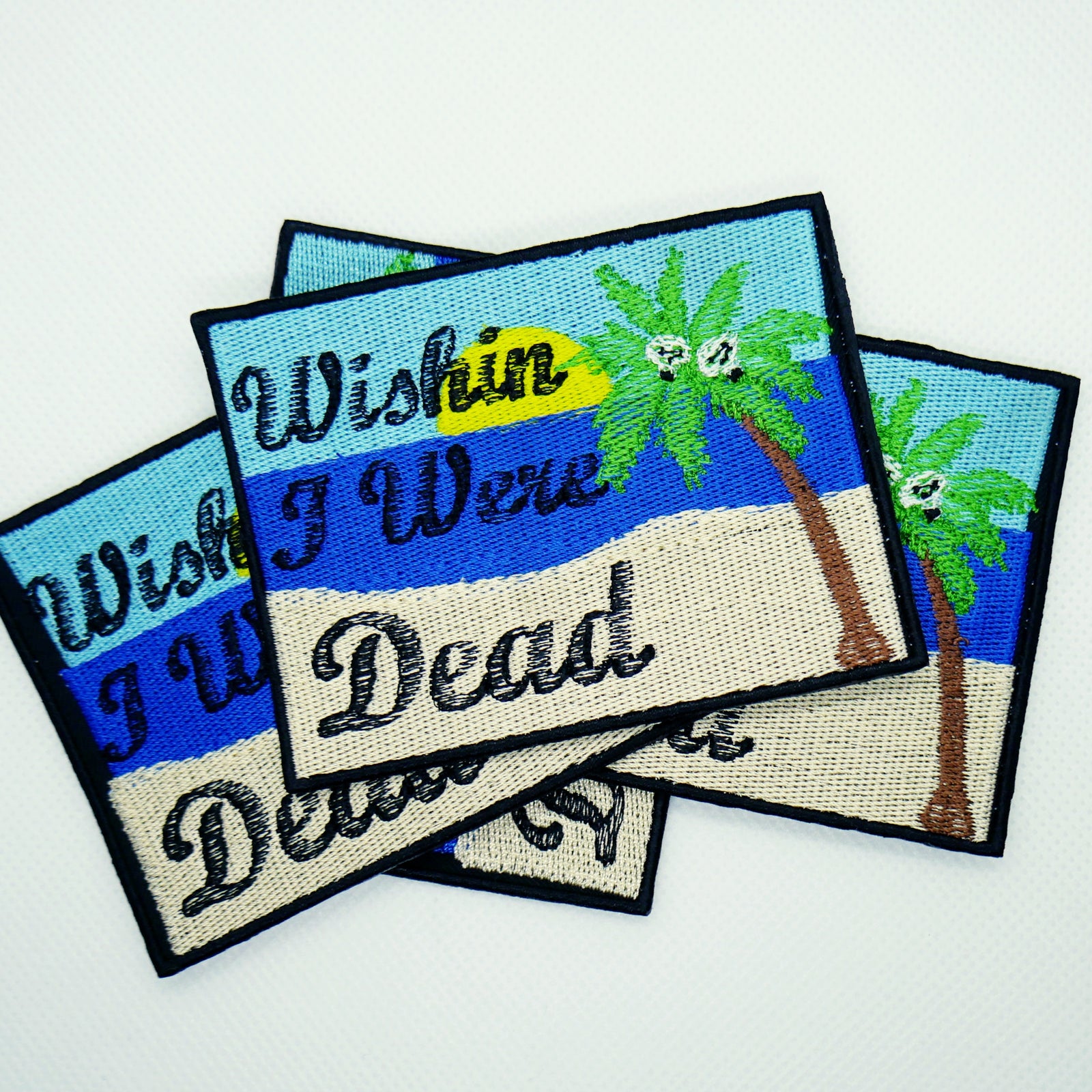 Wishin I Were Dead Postcard Patch