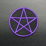purple witch pentacle iron on patch
