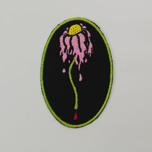 flower green witch iron on patch