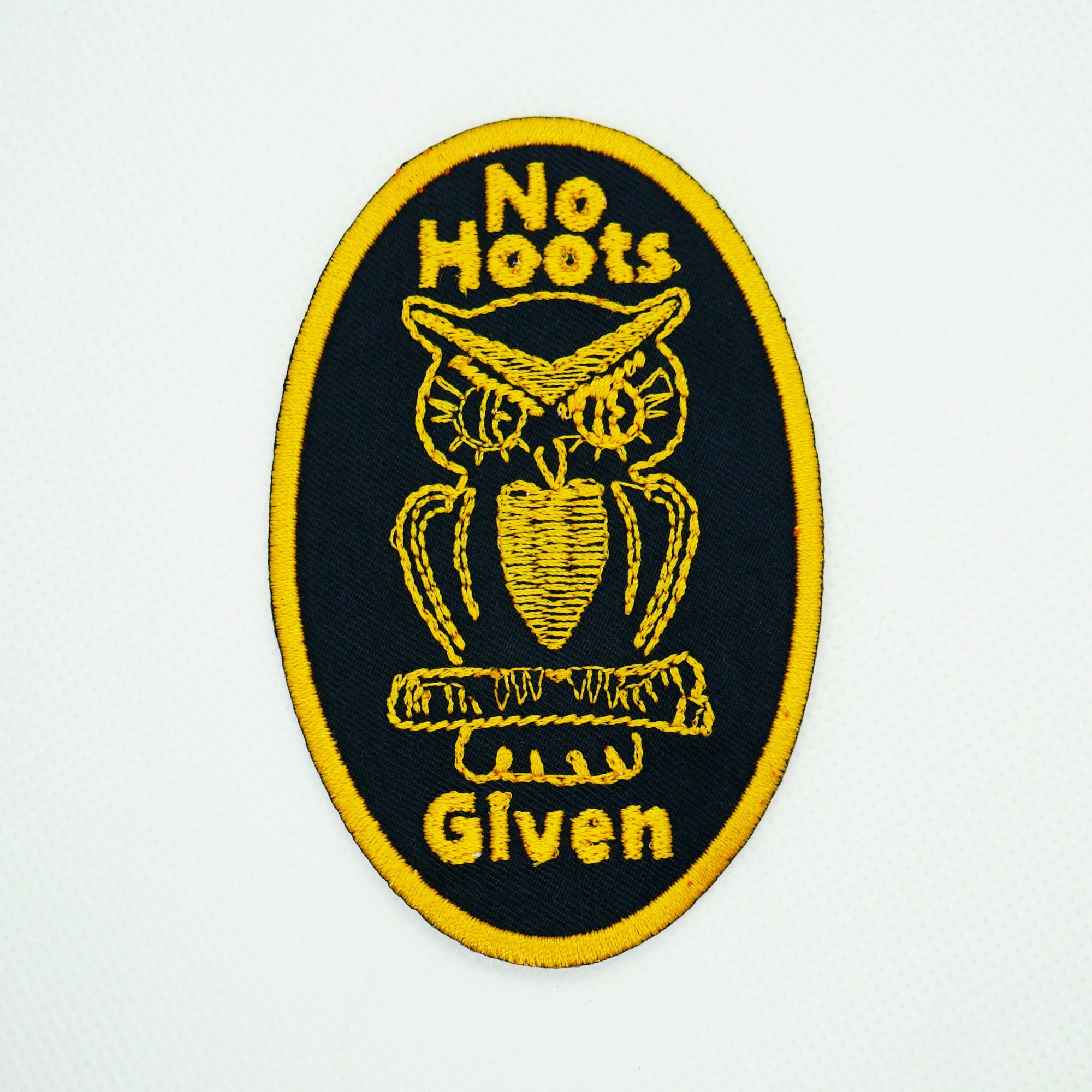 Owls Don't Give a Hoot Iron On Patch