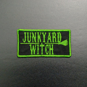 black green halloween witch iron on patch