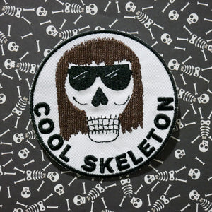 skeleton sunglasses funny iron on patch