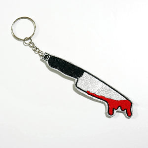 Bloody Slasher Knife Embroidered Keychain