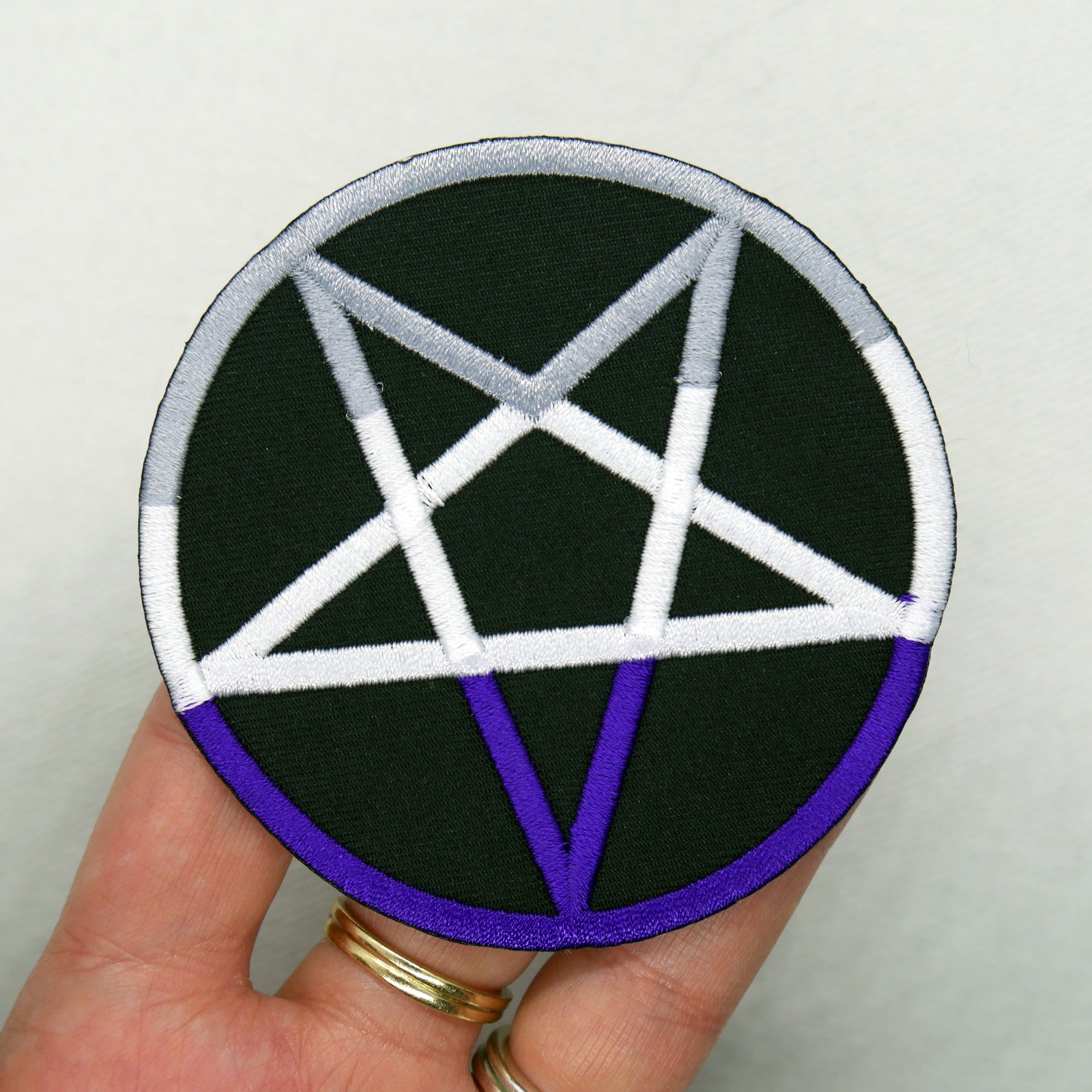 Asexual Pride Pentagram Patch