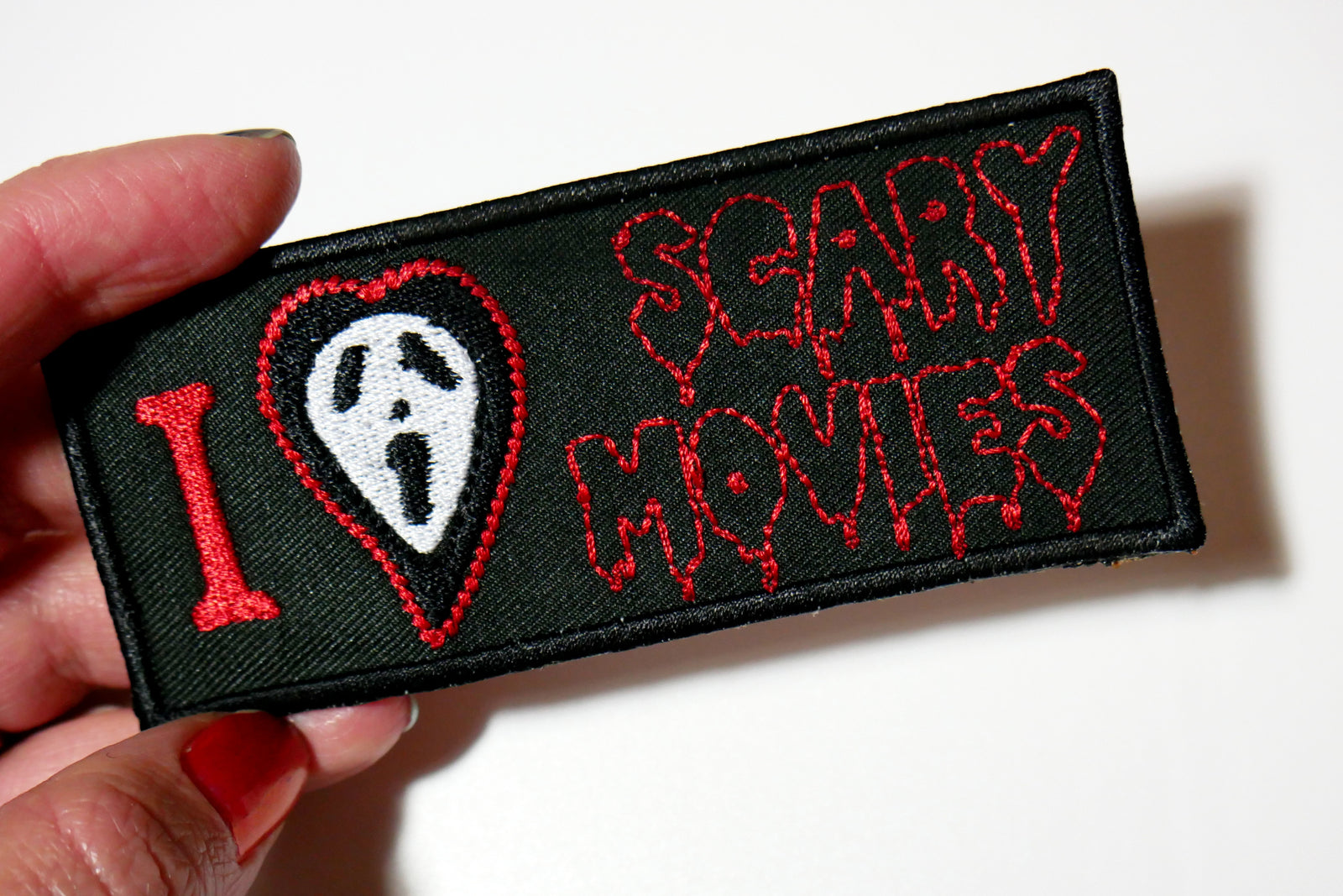 I Love Scary Movies Iron On Patch