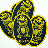 Owls Don't Give a Hoot Iron On Patch