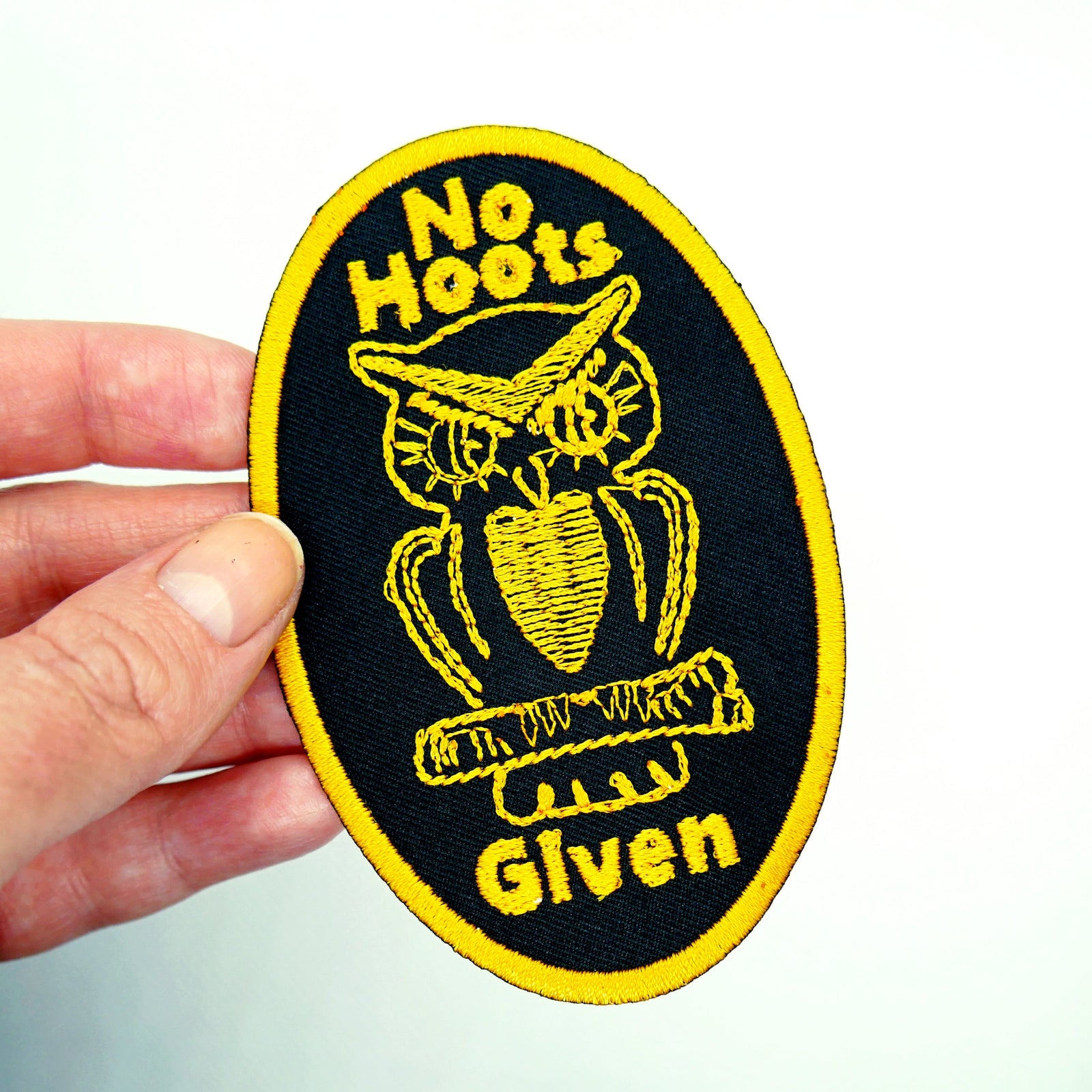 Owls Don't Give a Hoot Iron On Patch