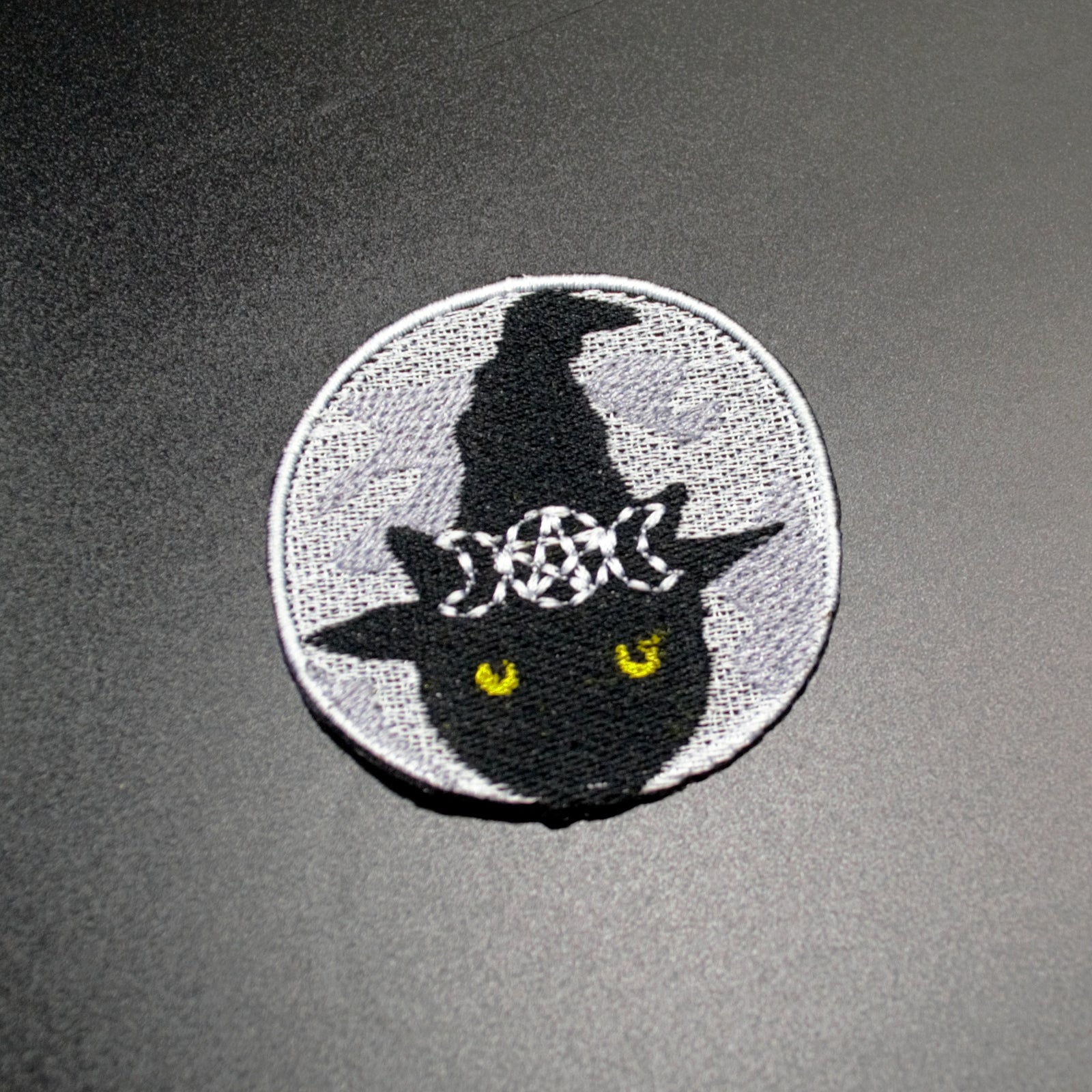 triple moon black cat patch