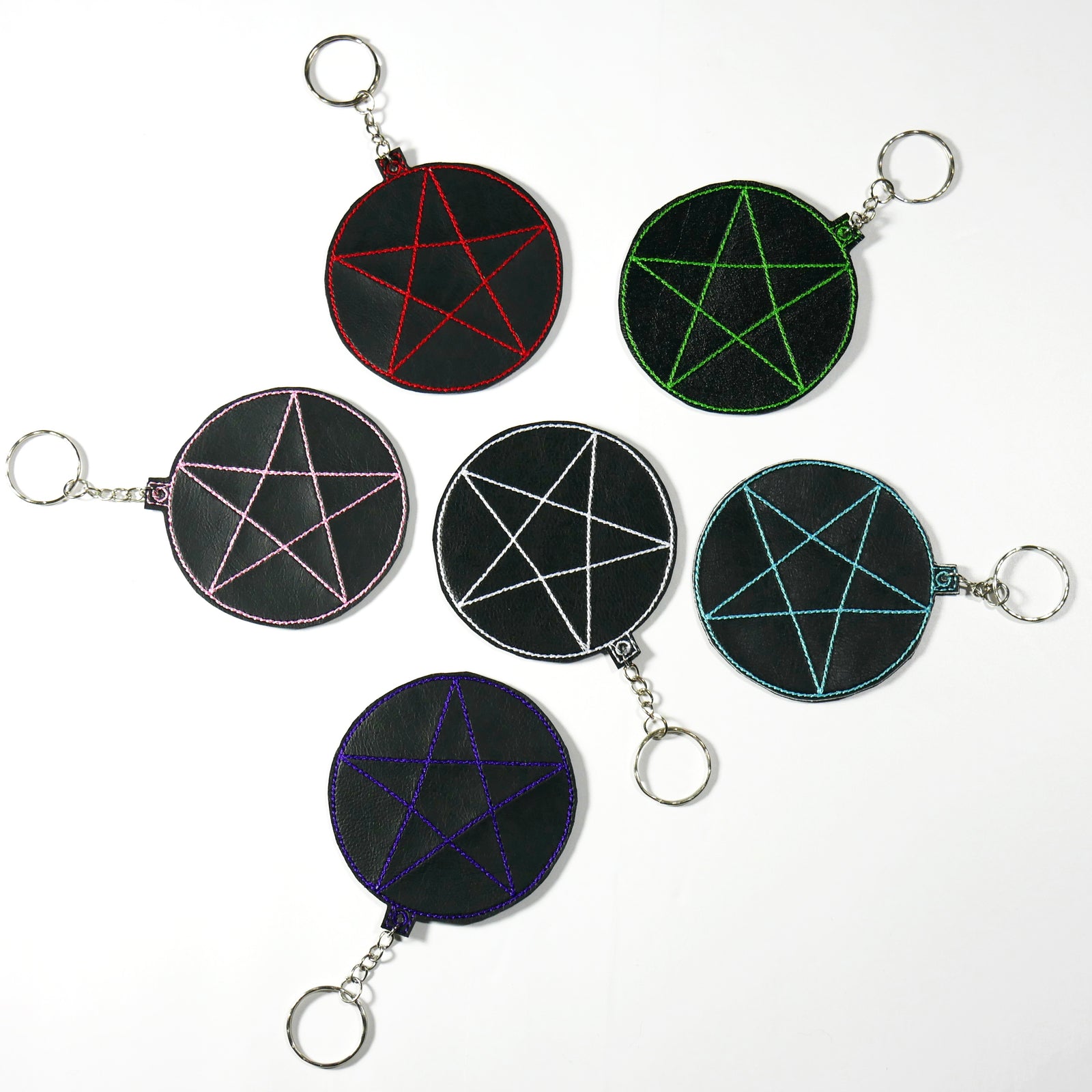 Pentacle Embroidered Keychain