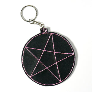 Pentacle Embroidered Keychain