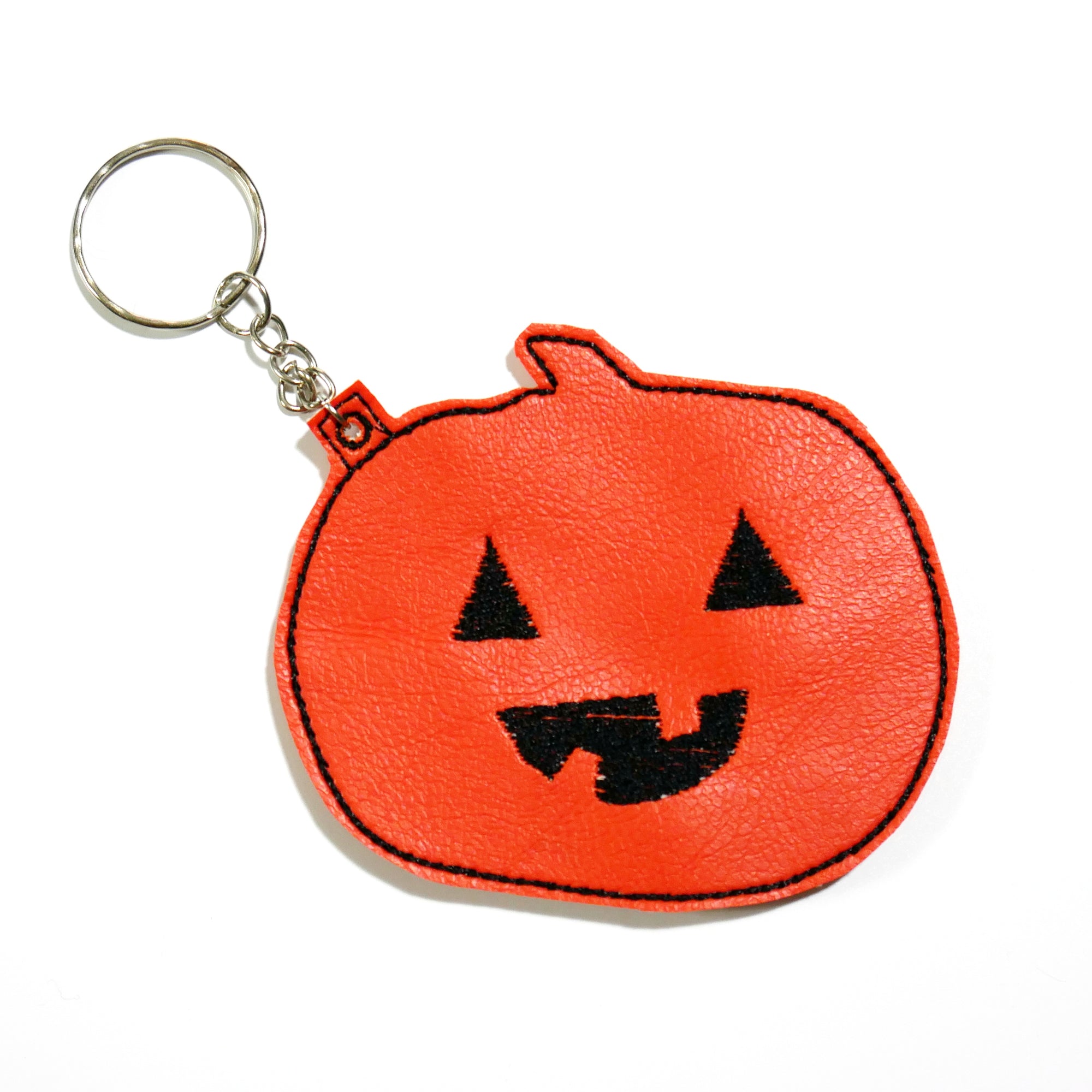 Jack o Lantern Cute Pumpkin Embroidered Keychain