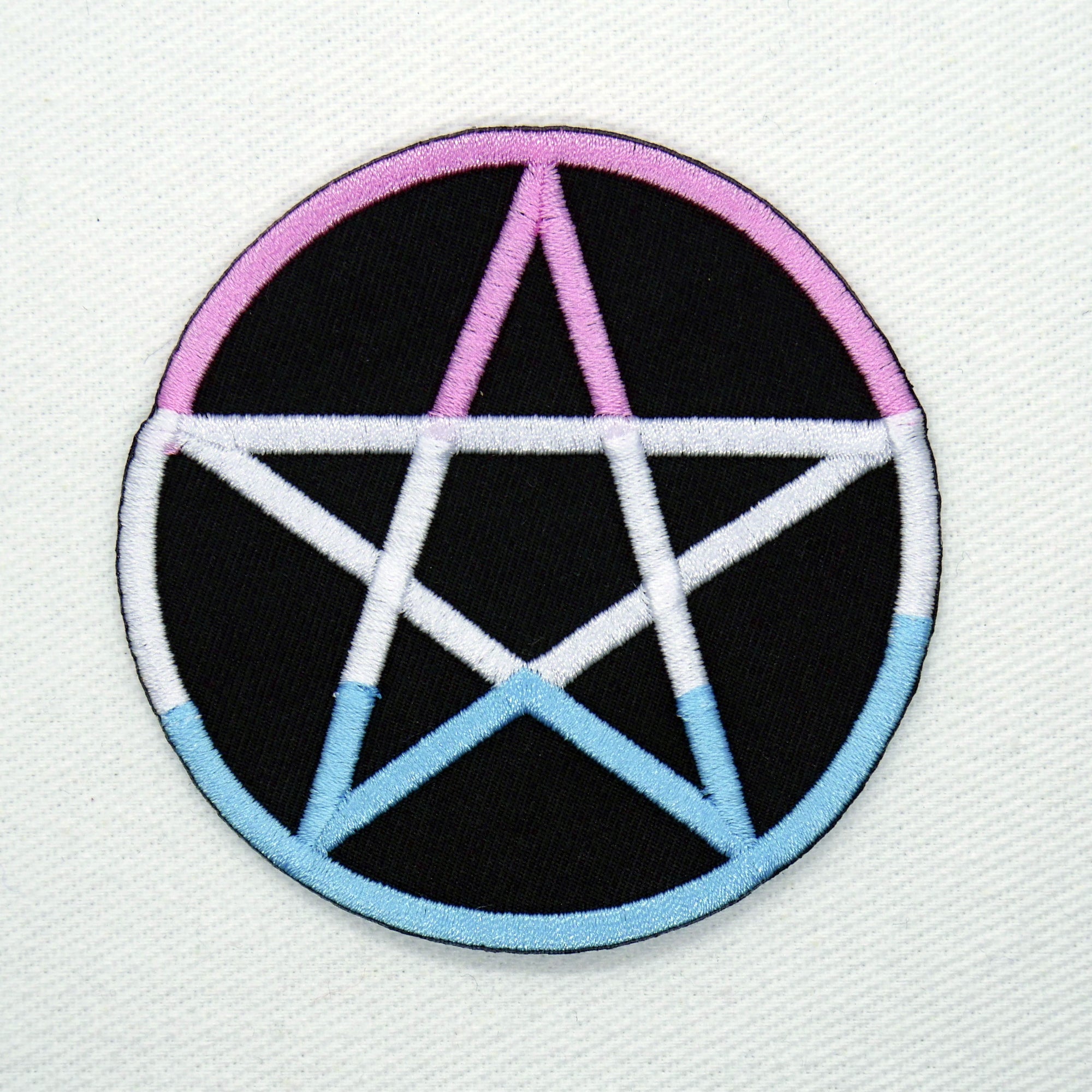 Transgender Pride Flag Pentagram Patch